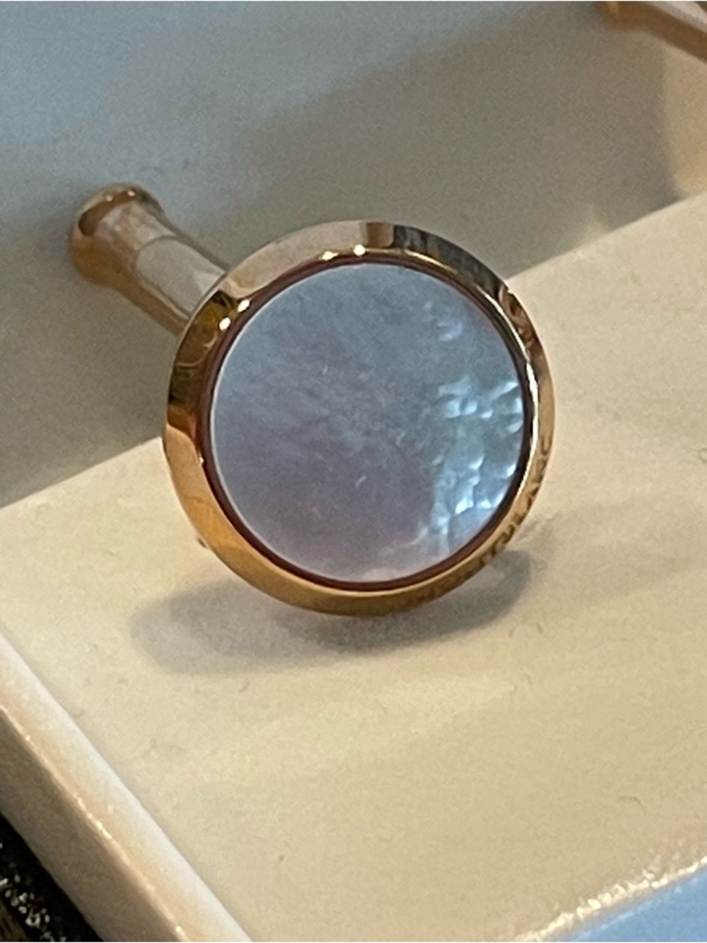 MONTBLANC MEISTERSTUCK Cufflinks Mother of Pearl Rose Gold Quiet Luxury Wedding - Picture 3 of 8
